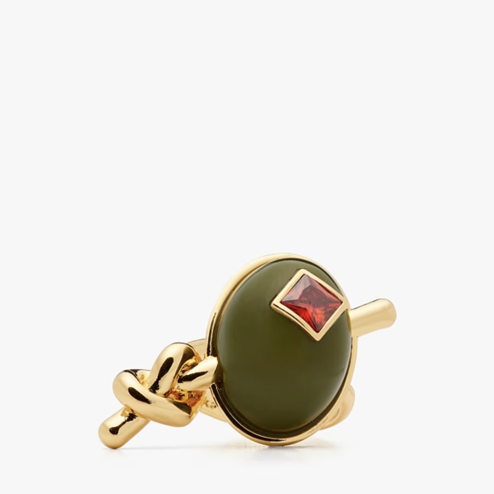 NWT Kate Spade New York Shaken or Stirred Statement Ring 🍸🫒🍸💍🫒🍸size 8